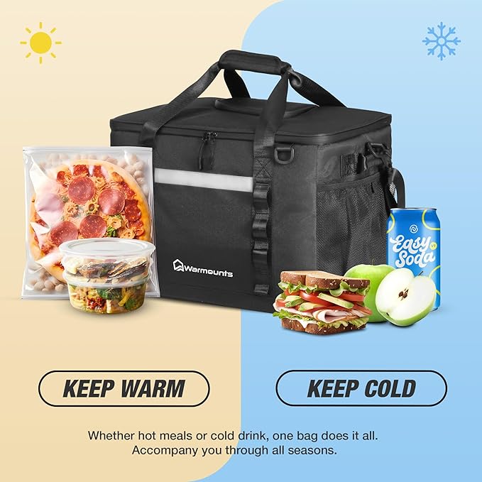 Insulated Cooler Bag 48/75 Cans, Soft Sided Portable Lunch Bag Coolers w/Zippered Top, Leak Proof PVC Interlayer, 5-Layer Insulation Large Ice Chest Bag for Travel, Camping, Beach, Picnic
