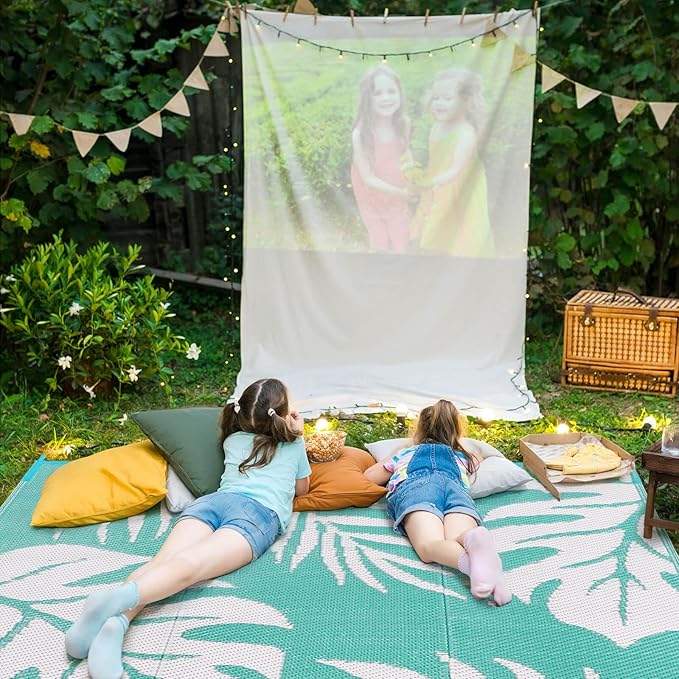 Outdoor Rugs Patio Camping Waterproof - 6x9 Plastic Straw Patio Rug Portable for Campers, Outside RVs Mat, Outdoor Area Carpet for Patios Clearance, Backyard Porch, Balcony, Picnic