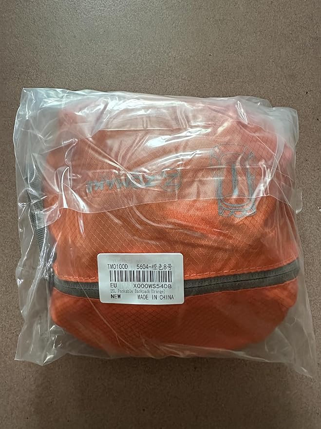 ZOMAKE Ultra Lightweight Packable Backpack 25L, Foldable Hiking Backpacks Water Resistant Small Folding Daypack for Travel(Orange)