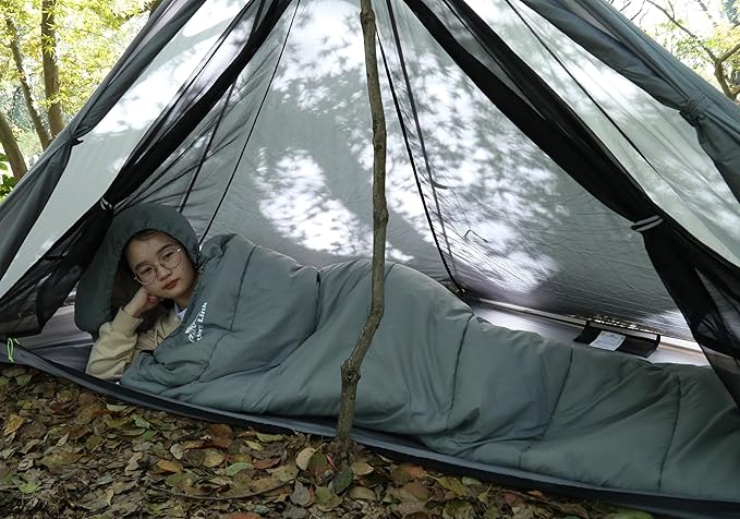 Lightweight Mummy Sleeping Bag 2.87lbs, Backpacking Sleeping Bag 42℉-55℉, Nylon Shell and Lining, Compact, Ultralight Sleeping Bag for Backpacking Camping Hiking