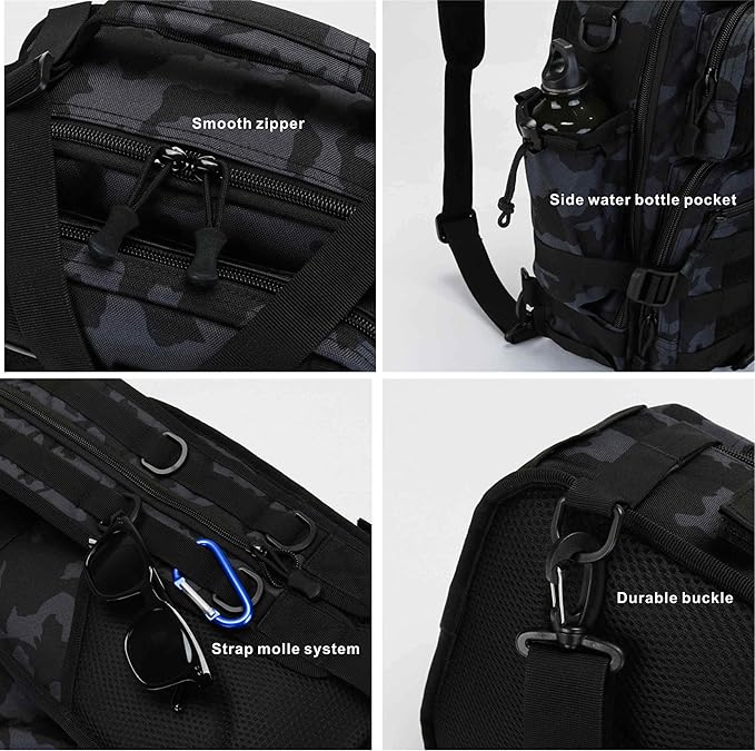 Tactical Backpack Medium EDC DayPack Military Molle Backpacks Bag Outdoor Rucksack for Fishing Hunting Camping (brown camo)