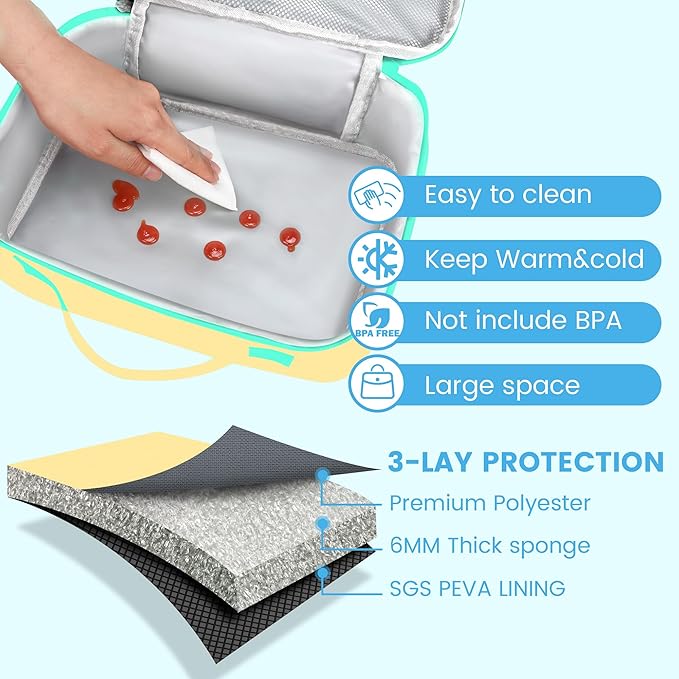 RLGPBON Kids Lunch Bag,Insulated Lunch Box for Girls Boys,Lunch Bag Toddler Teen,School Daycare Cute Travel bags