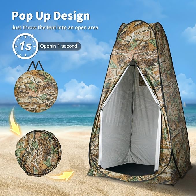 Pop Up Privacy Shower Tent, Outdoor Portable Changing Tent Camping for Camping Beach Toilet Shower Bathroom Changing Room Sun Shelter with Window with Carry Bag