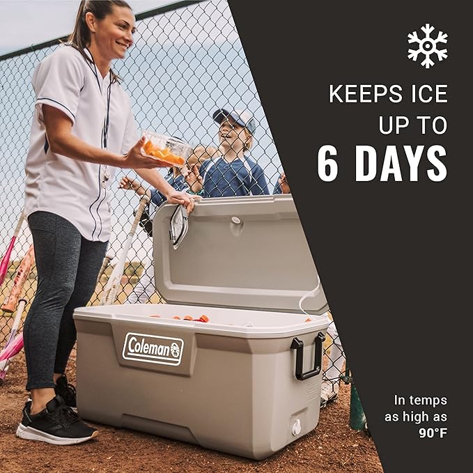 Coleman Classic Series Insulated Portable Cooler, Leak-Resistant Outdoor Hard Cooler Keeps Ice up to 5 Days, 52/70/120/150 Quart