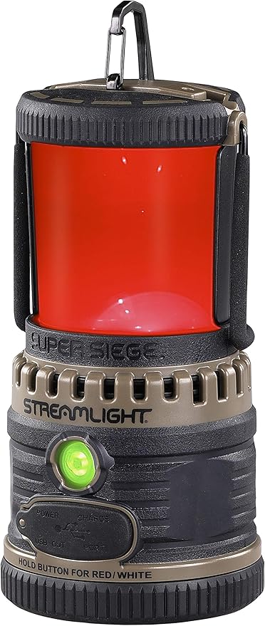 Streamlight 44947 Super Siege 1100-Lumen Rechargeable Lantern with 120-Volt AC Charger, Coyote