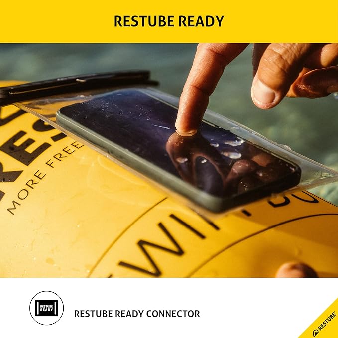restube Waterproof Phone Pouch | IPX8 Case Fits Up to Max [6.9 Inches] - iPhone 14, 13, 12, 11, XS, XR, X, 8, 7 | Samsung S20, S10, S9 - Ideal for Swimming, Beach, Pool, Travel Black