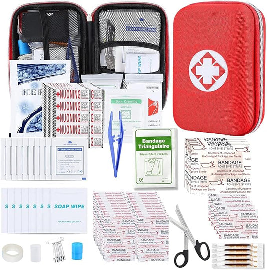 277PCS First Aid Kit for Home Emergency Kit Home Supplies First Aid Kits for Car Camping Essentials for Adventures Boat Public Red Monoki