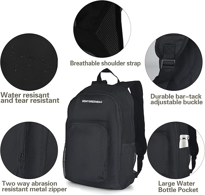 35L Foldable Waterproof Backpack For Outdoor Sports Travel Inside Wet Clothes Compartment Packable For Multiple