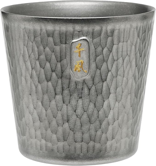 Double Wall Titanium Mug, Thickened 300ml Camping Cup, Anti-scald Camping Coffee Water Mug for Outdoor Hiking Backpacking,10 oz, Bark Grain