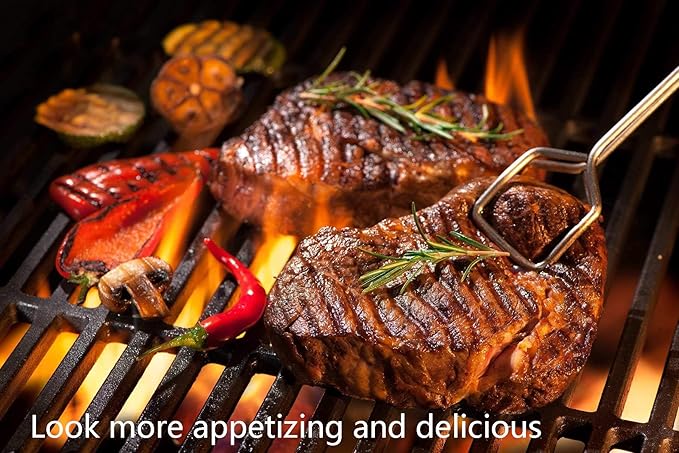 Hisencn Porcelain Cast Iron Cooking Grates Replacement for Chargriller Duo 5050, 3001, 5650, 3008, 3030, 3725, 4000, 2121, King Griller 3008 5252, Gas Grill Models Set of 4 Grill Grids