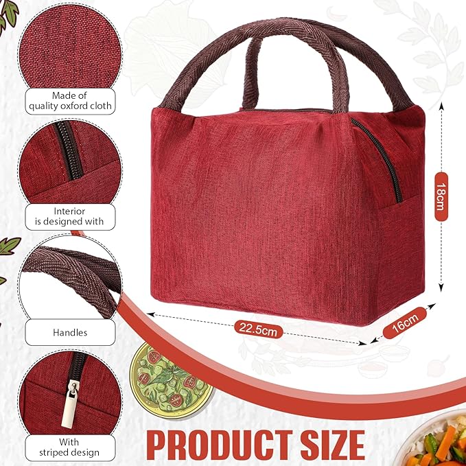 Chunful 12 Pcs Lunch Bags Bulk Insulated Reusable Lunch Bags Pouch with Aluminum for Women Adult School Office Work Employees