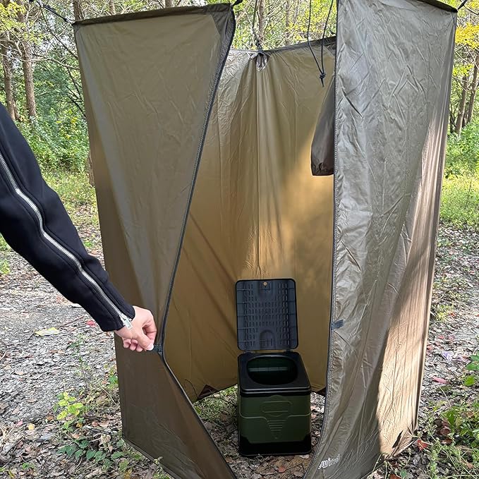 onewind Portable Privacy Shower Tent with Pole, Ultralight Camping Shower Shelter Portable Toilet Tent Bathroom Tent Privacy Changing Dressing Room for Outdoor Use Camping Hiking Backpacking