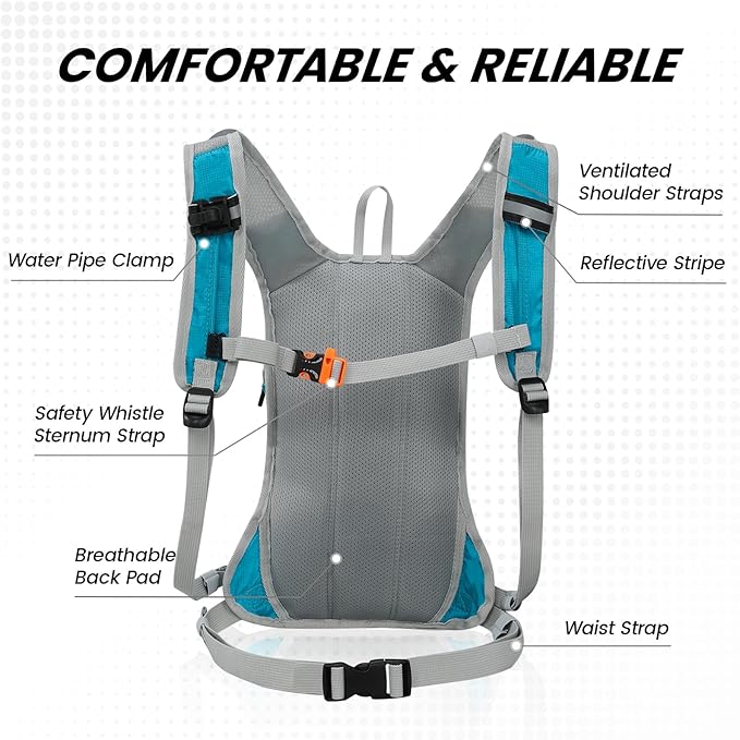 Nepest Hydration Pack Backpack for Women & Men, Lightweight Water Backpack with 2L Water Bladder for Hiking Cycling Running Biking