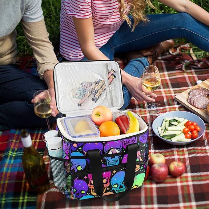 Cooler Bag Insulated Picnic Bag Large Lunch Box Reusable Tote Bag Soft Sided Portable Beach Cooler Grocery Camping