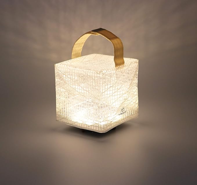 Outdoor Solar-Powered Light, Inflatable LED Lantern - Waterproof, Compact, Portable - SolarPuff PET Warm White