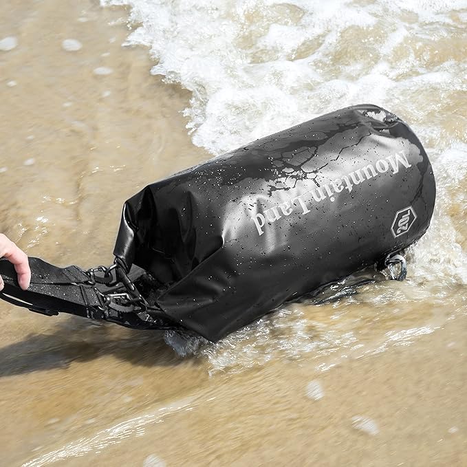 Mountain Land Waterproof Beach Dry Bag 30L Roll Top Backpack Boat Bag Dry Sack for Kayaking Rafting Fishing Hiking Camping Black