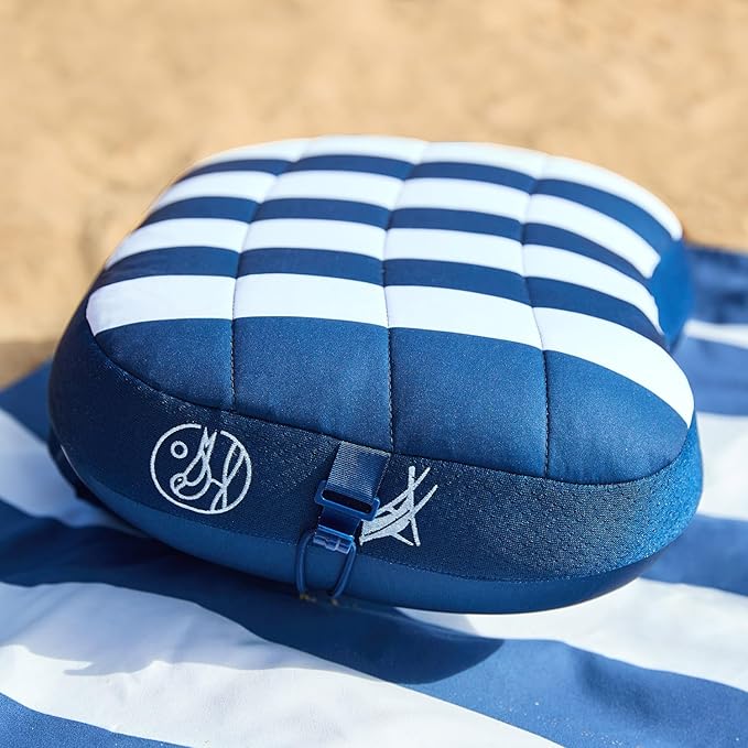 Ballast Beach Pillow x Dock & Bay (Blue Stripes)