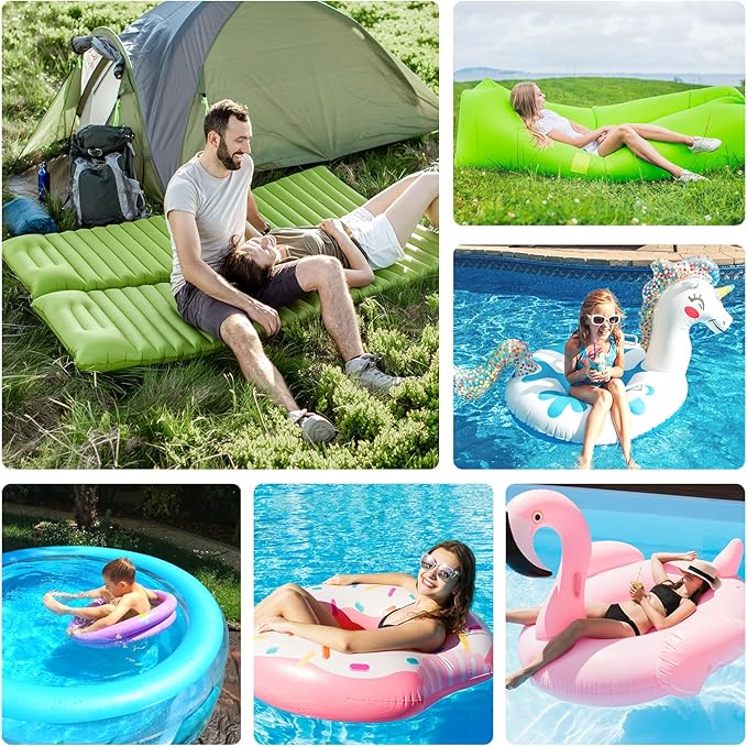 Portable Air Pump for Inflatables, 6000 mAh Rechargeable Air Mattress Pump, 4.5kPa Quick-Fill Inflate Deflate Pumps for Outdoor Camping, Pool Floats, Air Mattress Beds, Swimming Ring