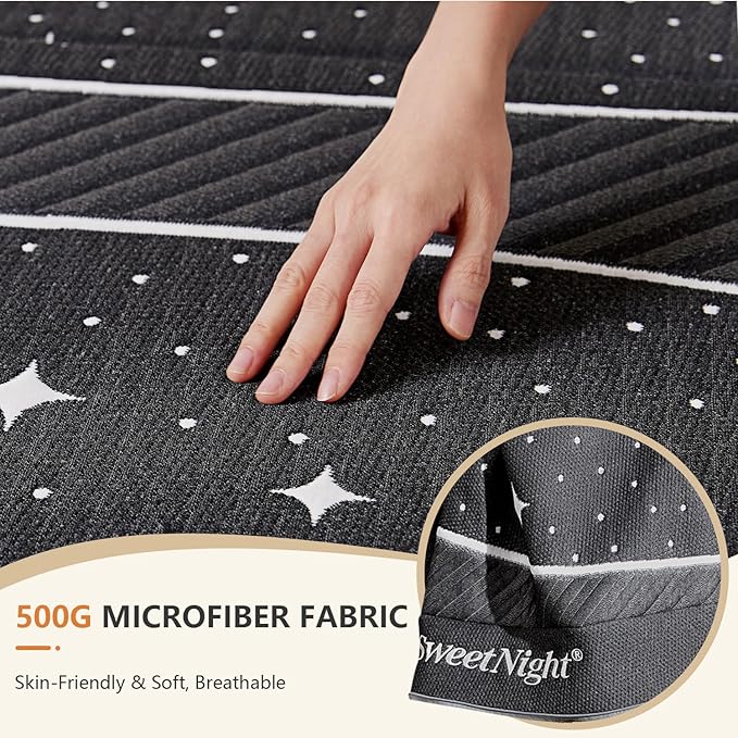 Sweetnight Tri-fold Mattress - 4 Inch Dual-layer Foam Folding Mattress | Removable & Washable 500G Superfine Fiber Cover | Suitable for Camping, RV & Home Use （Twin）