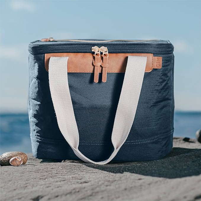 CleverMade 18-Can Heavy Duty Backpack Cooler with Bottle Opener – Leakproof Insulated Cooler Bag for Lunch, Work, Beach, Camping, Picnic – Leeward Navy