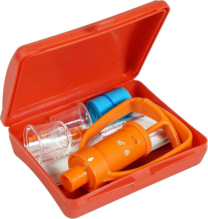 Snake Bite Kit, Bee Sting Kit, Emergency First Aid Venom Extractor Suction Pump for Camping, Hiking and Backpacking