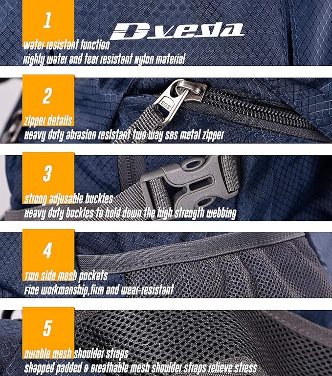 35L Lightweight Packable Backpack Waterproof Durable Hiking Travel Backpack Daypack