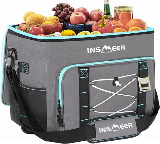 INSMEER Insulated Cooler Bag 90Cans/55L Large Cooler Bag Soft Sided Cooler with Shoulder Strap, Collapsible Coolers, Portable Leakproof Lunch Cooler for Camping/Beach/Food Delivery/Picnic