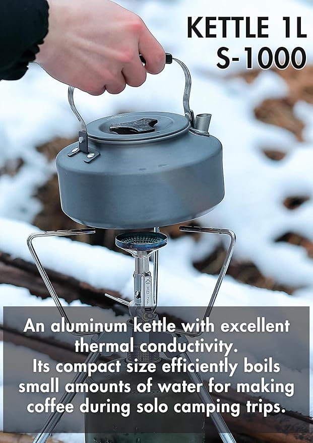 CAMPINGMOON Camping Kettle 1L Portable Ultra-Light Coffee Tea Pot S1000