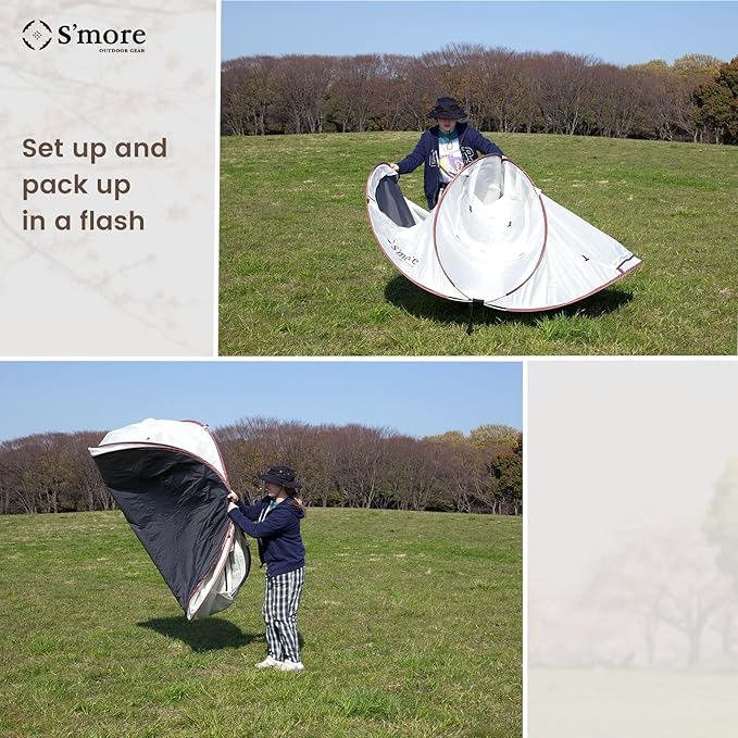 S'more Emergency Tent Shelter, Survival Tent for 2 Person, Lightweight and Portable Sun Shade Shelter, UFP 30+ Waterproof and Windproof Tent for Camping, Hiking, Backpacking and Outdoor Activities