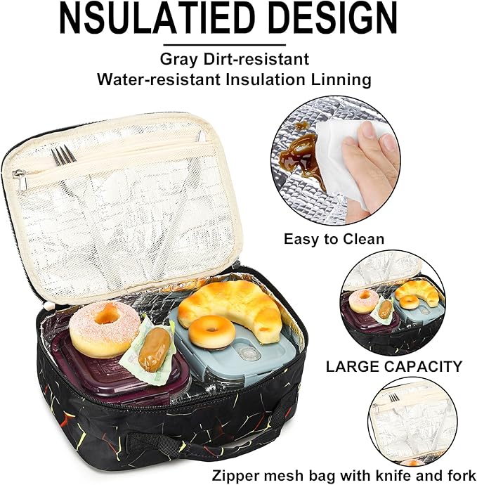 LOIDOU Lunch Box Kids Boys Girls Insulated Lunch Bag Thermal Meal Tote Women Reusable Lunch Pail Bags for School Travel