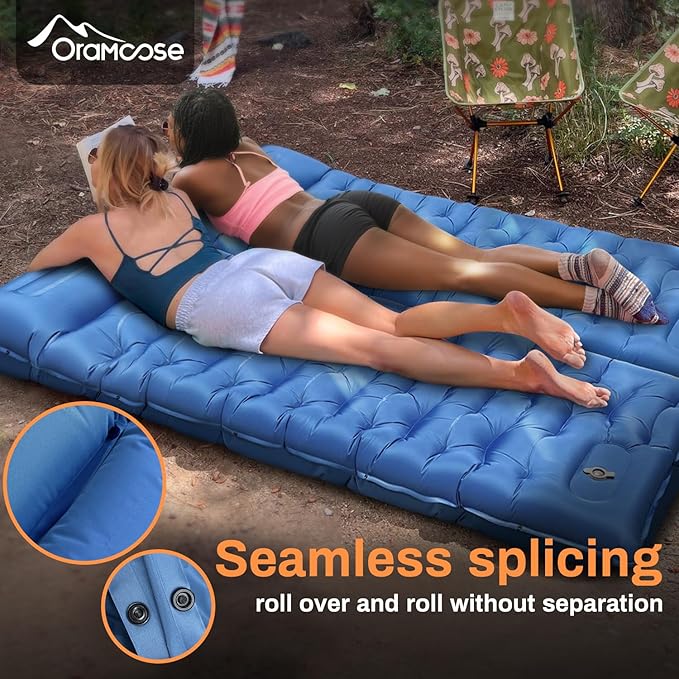 Sleeping Pad, 6 Inch Sleeping Mat Camping Self Inflating Sleeping Pad for Camping with Pillow Built-in Foot Pump, Ultralight Sleeping Pad Backpacking for Travel Hiking Tent Outdoor Adventure Camp Gear