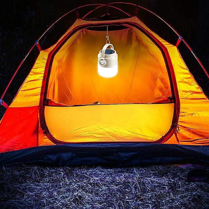Camping Solar Lantern Emergency Lantern with Solar Charging, USB Rechargeable, Phone Charging Emergency Light for Hurricane, Power Outages, Home, Hiking, Water-Resistant
