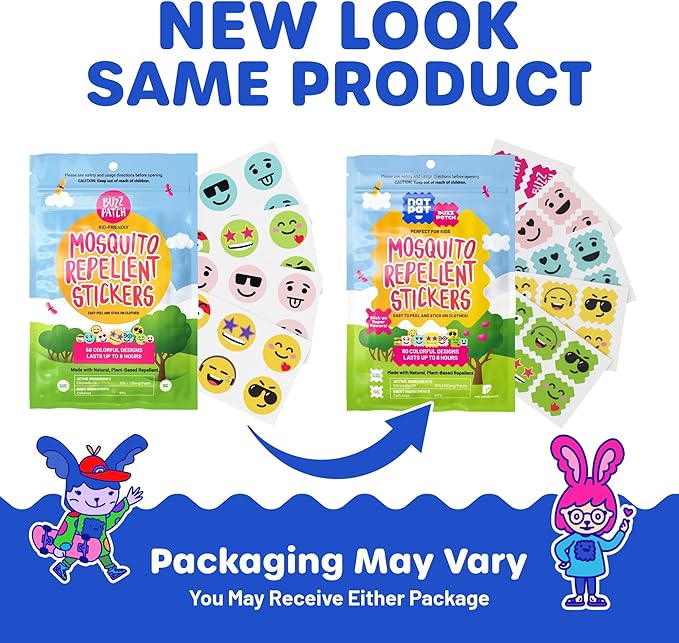 NATPAT Buzz Patch Mosquito Patch Stickers for Kids (3 pack, 180 stickers) - The Original All Natural Citronella Essential Oil Insect Patch, Plant Based Ingredients, Non-Toxic, DEET Free, for Toddlers,
