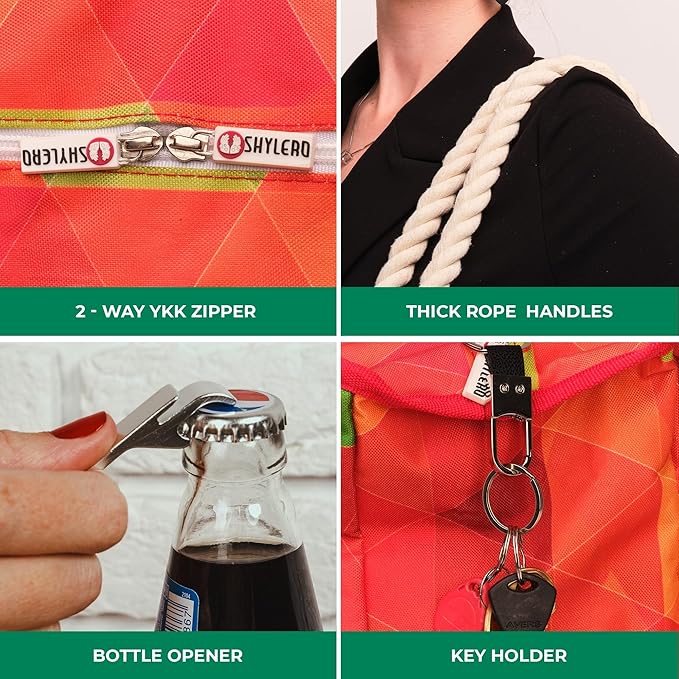 SHYLERO Beach Bag and Pool Bag. Has Airtight Pouch, Ton of Pockets. Beach Tote is Zippered, Water Resistant. Family Size