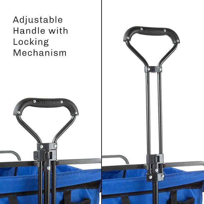 Wakeman 75-CMP1096 Outdoors Folding Wagon – Collapsible All-Terrain Utility Pull Cart with Telescoping Handle for Camping, Beach, Sports or Grocery Shopping