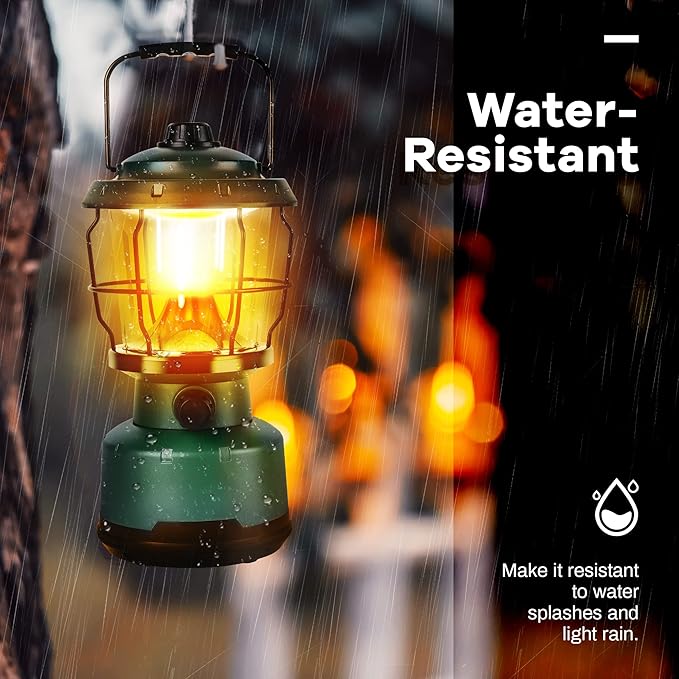 LED Camping Lantern, COB Battery Lanterns 4D Batteries Powered 2500LM, Water Resistant Emergency Light for Power Outage, Hurricane, Hiking