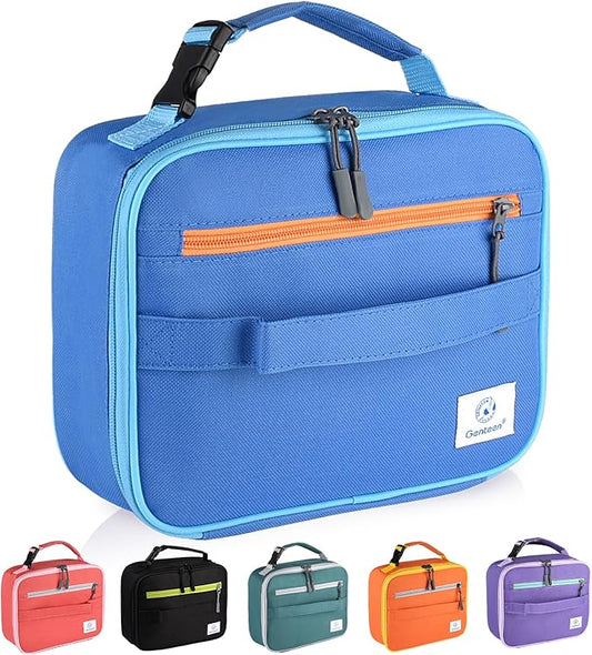Genteen Lunch Box Kids,Insulated Lunch Bag Kids Boys Girls,Soft Bag Small Cooler Back to School Thermal Meal Tote Kit Lunch Box for School,Work,Outdoor (Blue)