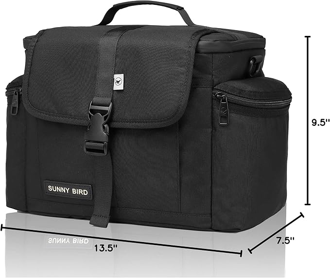 SUNNY BIRD Insulated Lunch Bag Tactical Lunch Box Cooler for Men and Women (Black)