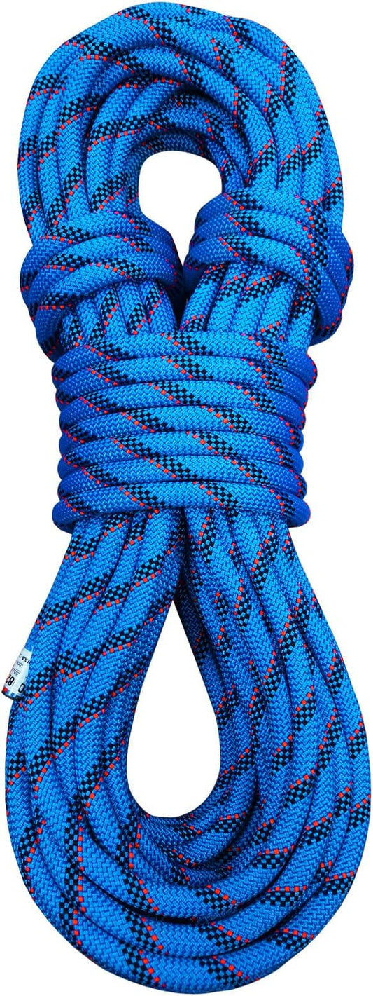 Static Climbing Rope 10.5mm UIAA Static Line Rappelling Rope Nylon Kern Mantle Rope for Escape Rope Rock Climbing, Mountain Tree Climbing, Hauling, Rescue