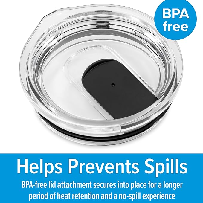 Camco Life is Better at The Campsite Tumbler | Heavy Duty Double Wall Vacuum Insulation | Crafted of 18/8 Stainless Steel | Unique RV U.S Flag Design on Charcoal Background | 20-oz (53065)