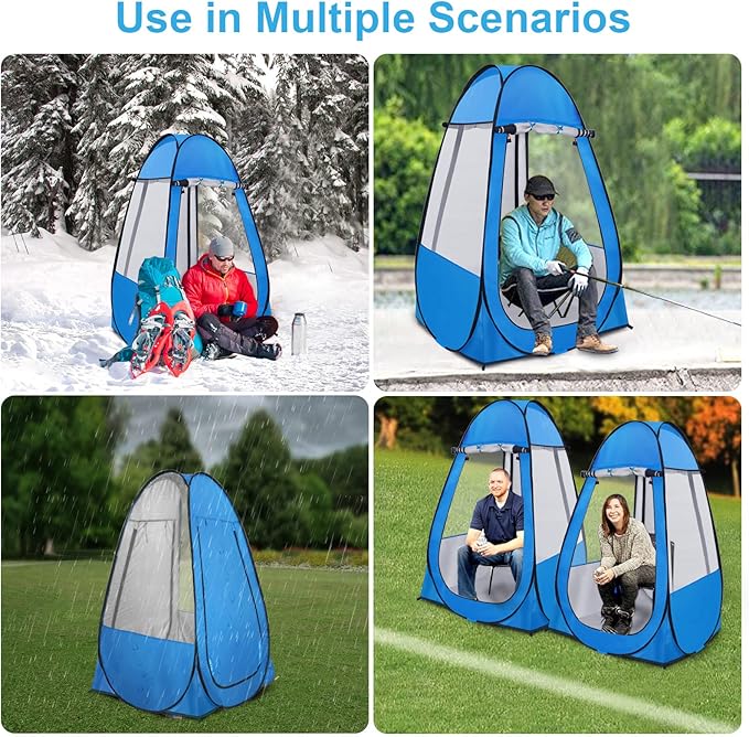 Pop Up Tent, Clear Outdoor Tents Sports Fishing, Rainproof and Windproof Beach Camping, Lightweight and Sturdy, Easy Set Up, UPF 50+ Portable Folding 39" x 64"