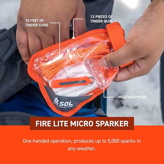 S.O.L. Survive Outdoors Longer Survival Fire Lite Kit & Dry Bag - (Pack of 2)
