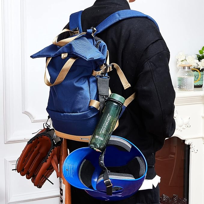 Deekin 2 Pcs Baseball Softball Gear Hanger 3 in 1 Dugout Organizer Baseball Bat Holder with Glove Clip and Helmet Hook for Softball Fence Bag Water Bottle Hiking Camping