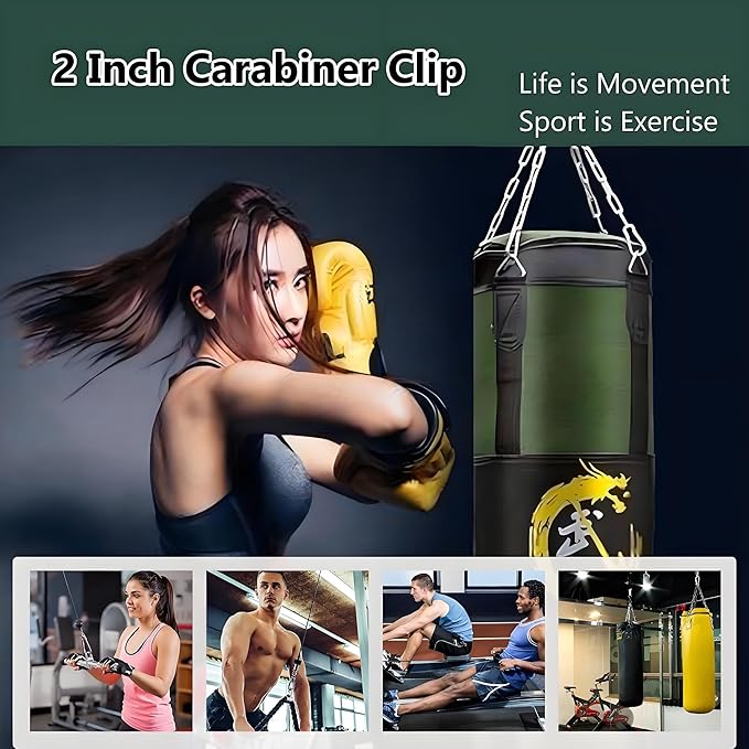 M5 Spring Snap Hook Carabiners, Carabiner Clip, Heavy Duty Galvanized Steel Spring Clip, Quick Link Key Chain for Swing Hammock Gym Outdoor, Holding Capacity