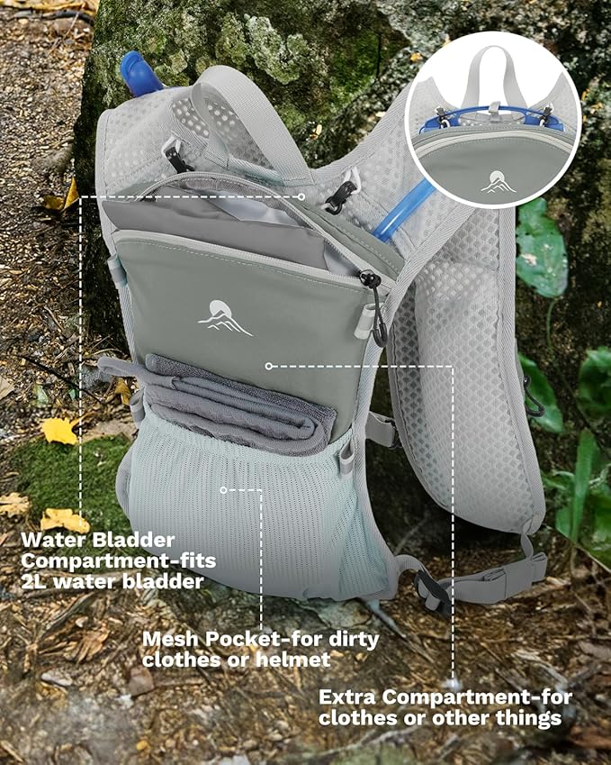 Running Vest for Women and Men, Hydration Backpack for Runners, Trail, Hiking, Biking and Walking, with Front Phone Holder, Adjustable Chest and Waist Strap