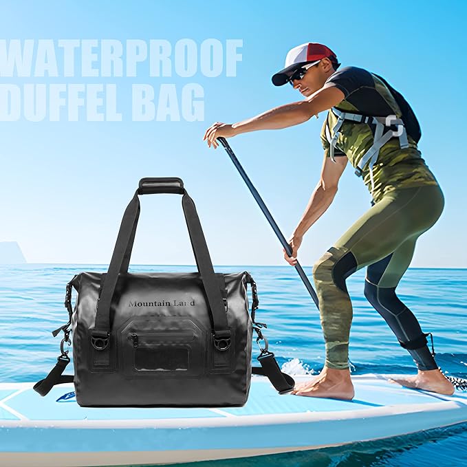 Mountain Land Waterproof Duffel Bag Heavy Duty Water Proof Motorcycle Bag Roll Top Dry Travel Bag with Large Storage Space for Traveling, Camping, Kayaking, Fishing, Rafting, Boating,Gym