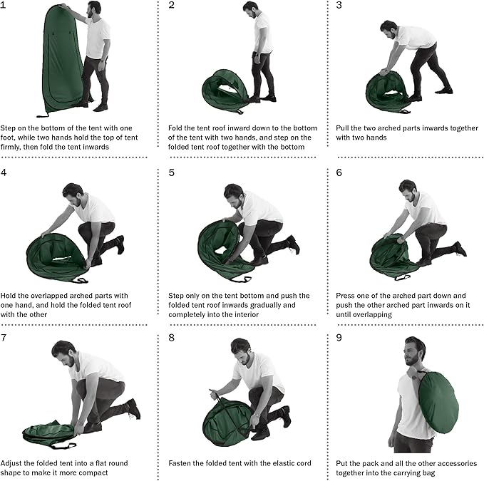 Pop Up Pod - Privacy Shower Tent, Dressing Room, or Portable Toilet Stall with Carry Bag for Camping, Beach, or Tailgate by Wakeman Outdoors