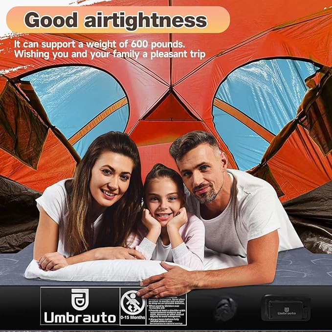 Umbrauto Built-in Pump Air Mattress for 5.5-5.8ft Full Size Truck Bed, Inflatable Airbed with Rechargeable Cordless Pump for Truck Tent Camper