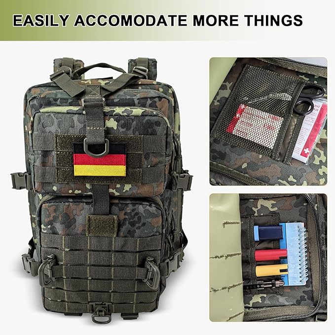 MOLLE Assault Pack, Tactical Backpack Military Army Camping Rucksack, 3-Day Pack