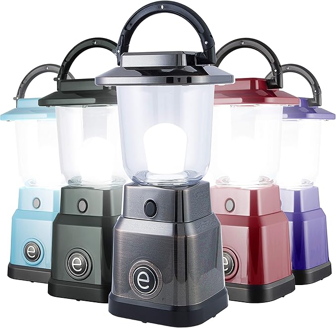 Enbrighten LED Mini Lantern, Battery Operated, Bright White, 200 Lumens, 40 Hour Runtime, 3 Light Levels, Ideal for Outdoors, Camping, Hurricane, Storm, Tornado & Emergency, Bronze, 36578